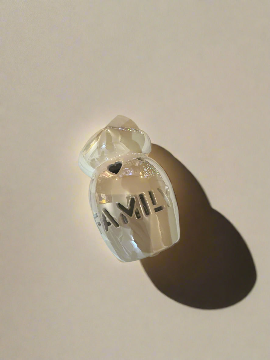Shiny White Family Wax Burner – Warmth & Togetherness